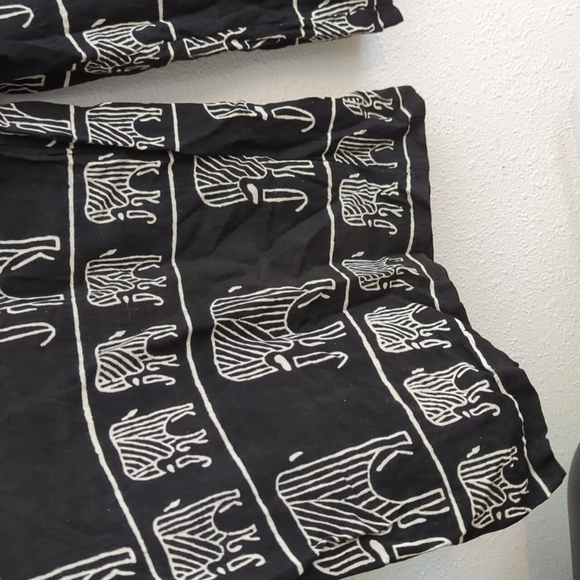 Boho Pull On Pants Elephant Wide Leg Cropped Pocket Safari Rayon Free Size India - Picture 8 of 14